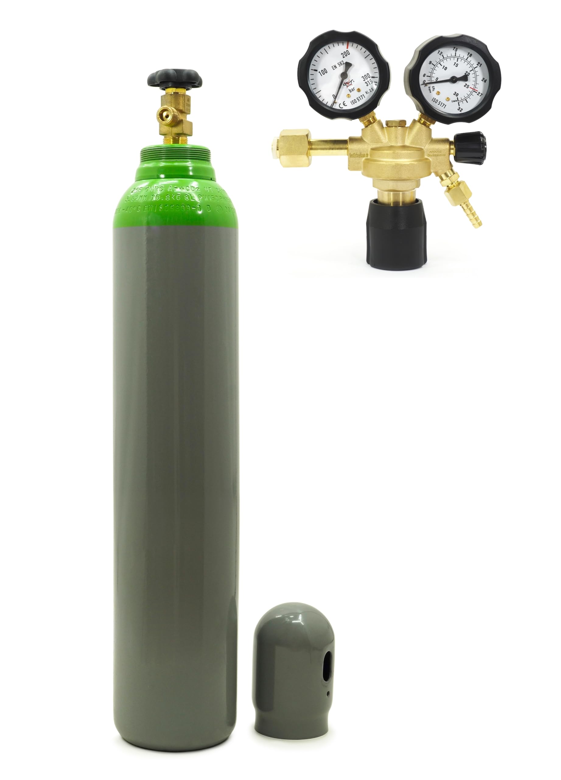 Schweißgasflasche Argon/CO2 Mix 8L 150 bar mit Druckminderer 8mm Bestschweissen.de - Hochwertiges Schutzgas für Sichere, Präzise und Effiziente MIG/MAG Schweißarbeiten, Langlebige Konstruktion