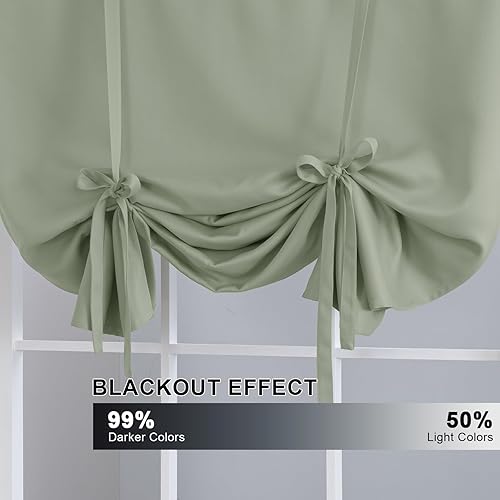 Miniatura 10 de H.VERSAILTEX - Cortina opaca para ventana con amarres, panel de bolsillo para varilla - 42 pulgadas  106.68 cm.de ancho por 63 pulgadas  160.02 cm.