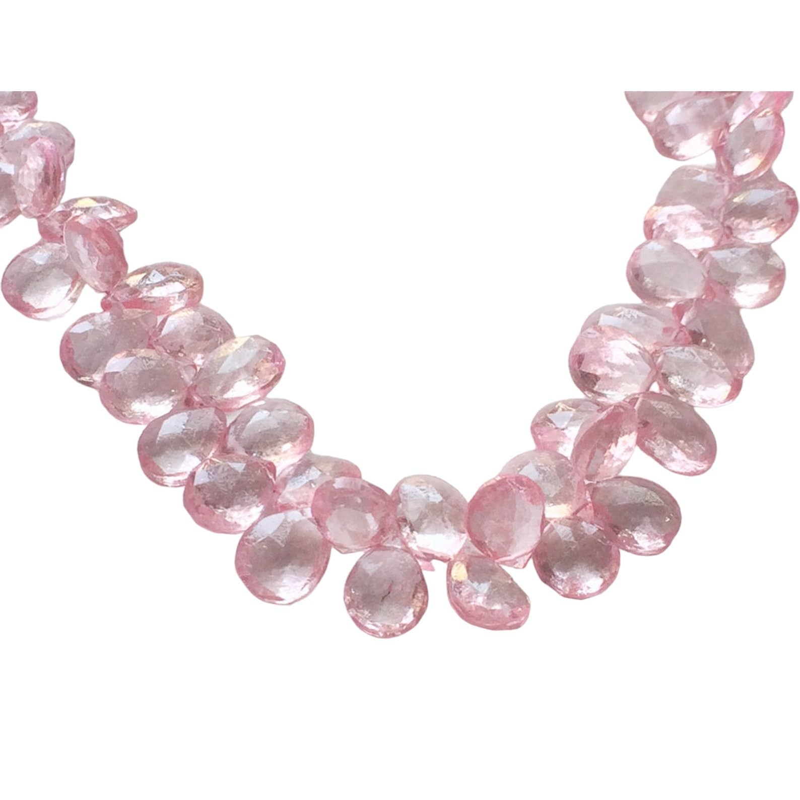 Perle de cristal rose en poire facettée de 8x10mm pour la création de bijoux élégants (24 pcs)