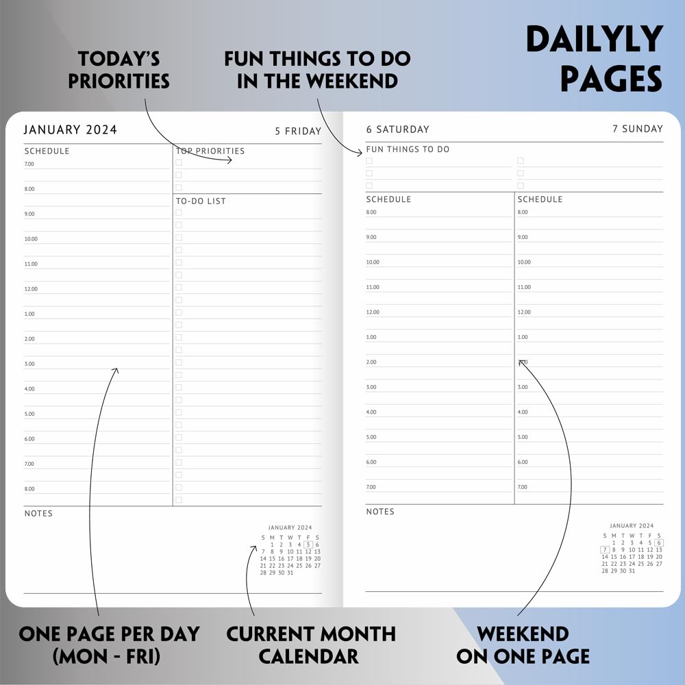 Snapklik.com : Newestor 2024 Daily And Monthly Planner Dated
