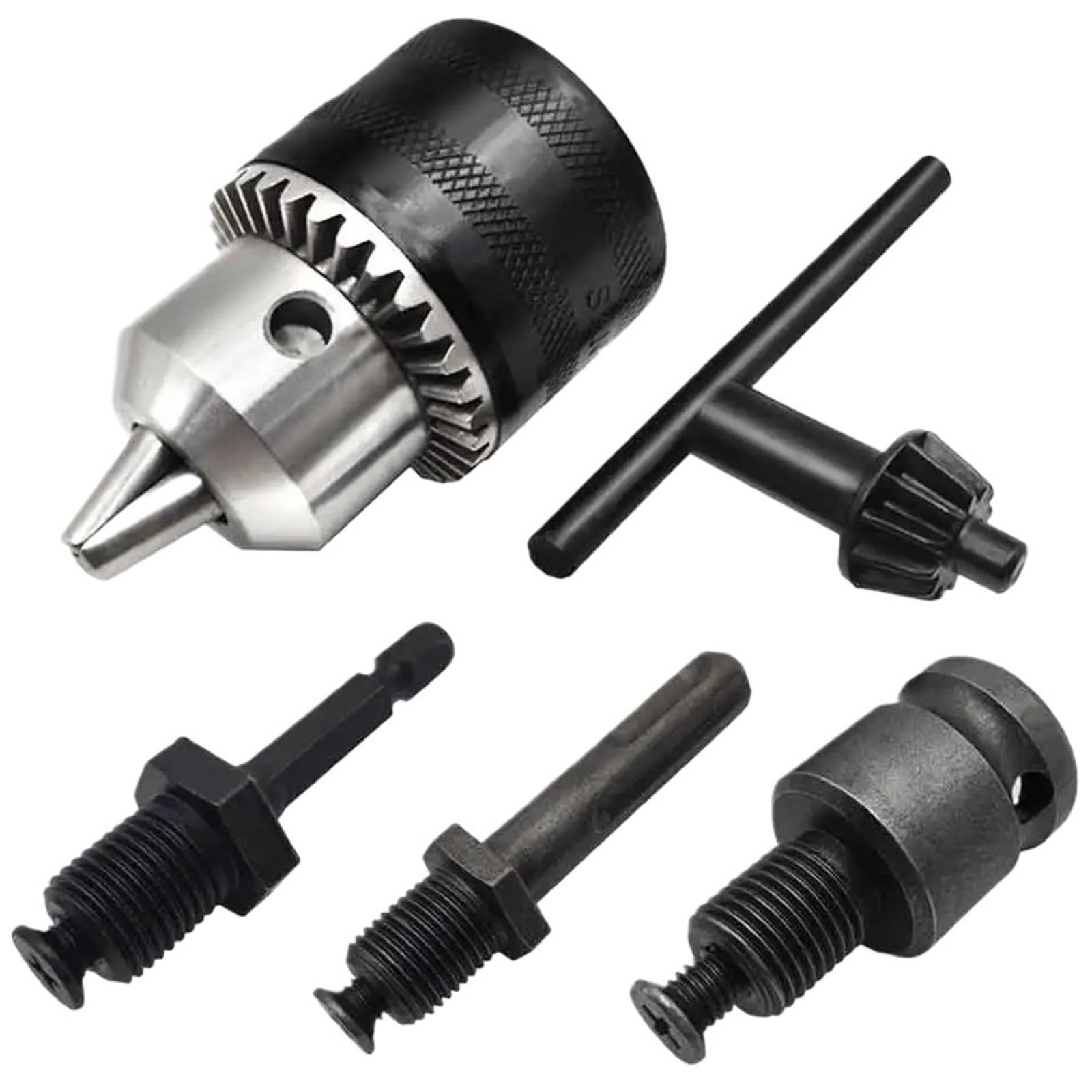 Atxyaa Chuck And Shank Set 1.5-10Mm Drill Chuck,3/8-24Unf Mount Impact Driver Bits Conversion Hex Shank(Chuck And Shank Set)