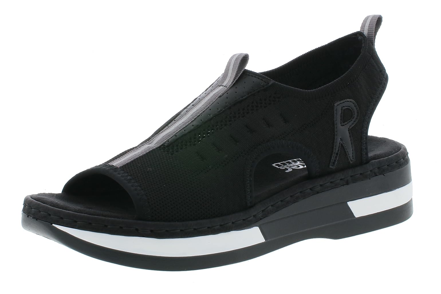Rieker Women's Black Flat Sandals, 9 Uk, Casual Open Sandals