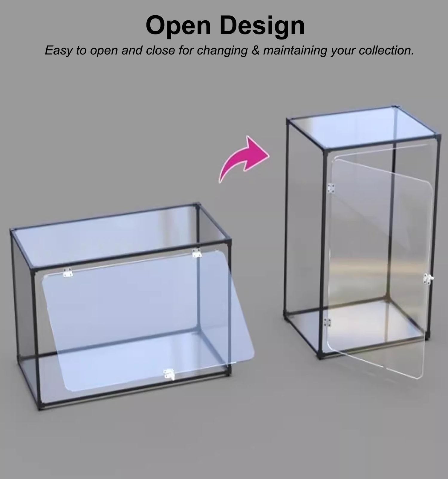 Acryl Vitrine Staubdichte Rechteckige Würfelvitrine, Klare Acrylboxen mit UV-Schutz, Kleine Kunststoff-Präsentationsbehälter als Alternative zur Glasvitrine(40x20x20cm(16x8x8in))