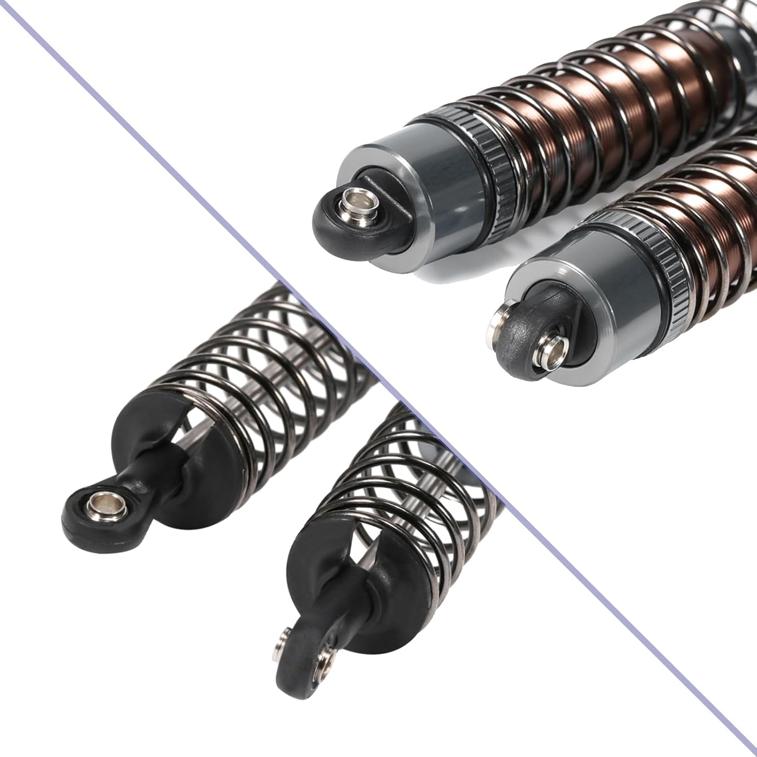 1/10 130mm RC Oil filled Shock Absorbers kit for Tamiya TRX4 Axial SCX10 D90 Crawler Car Buggy Car Upgrades Replace Parts (Grey)