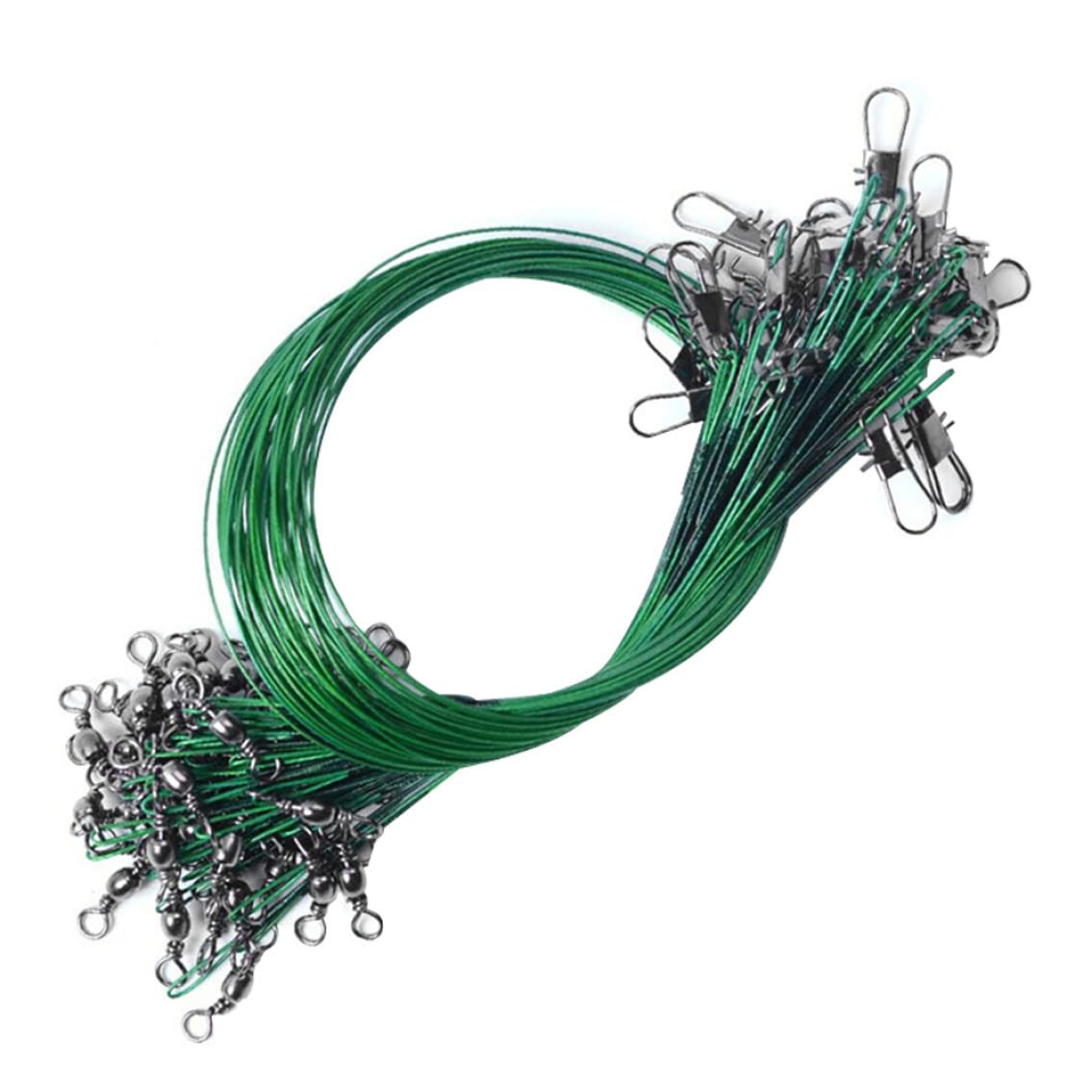 Lure Wire Stainless Steel Trace Wire Main 30CM Line Fishing Tackle for Outdoor Fishing Green 100PCS Fishing Equipment