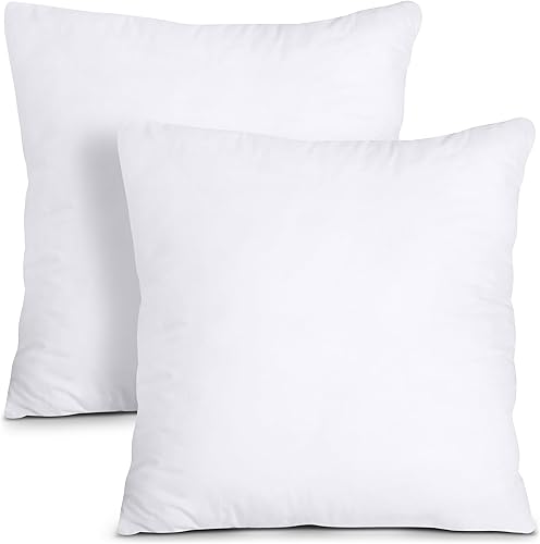 Utopia Bedding - Relleno de almohadas decorativas (paquete de 2, color blanco), almohadas para cama y sofá de 14 x 14 pulgadas, para interiores