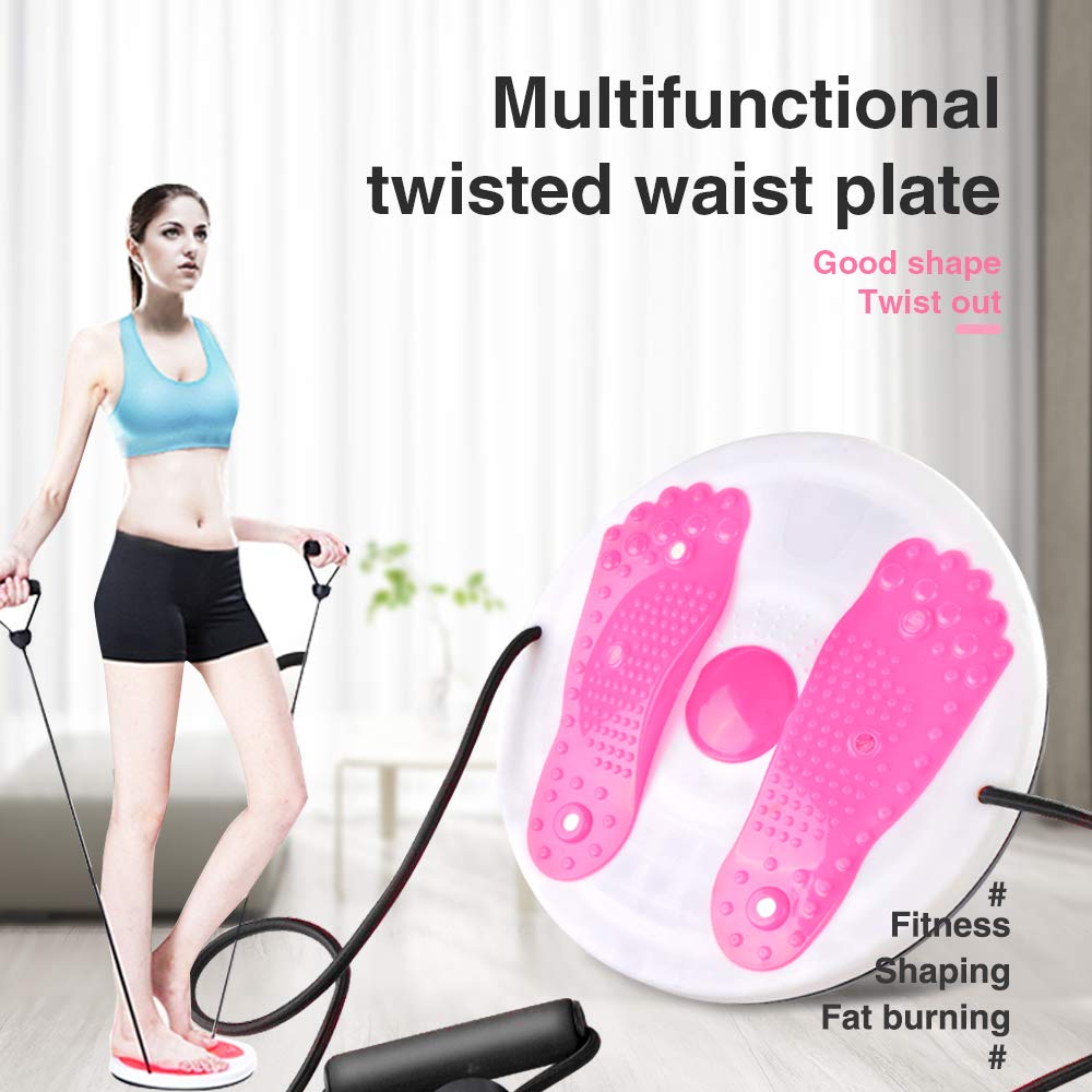 SXWZ Foot Twisted Magnet Balance Rotating Disc with Rope, Twist Waist Torsion Disc Board, Women Indoor Abdominal Fitness Equipment