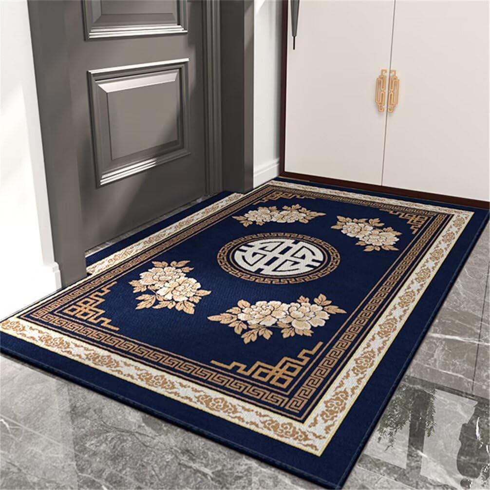 Tapis de chambre ado bleu facile à entretenir 90x120cm à motifs