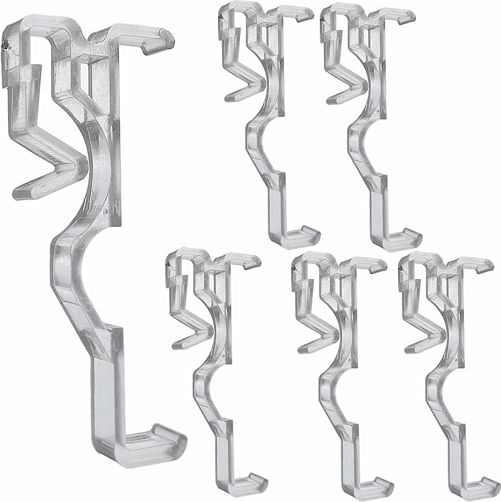 Valance Clips 4pcs 3.5" (89mm) Plastic Clear Color Curved Panel Hidden Retainer