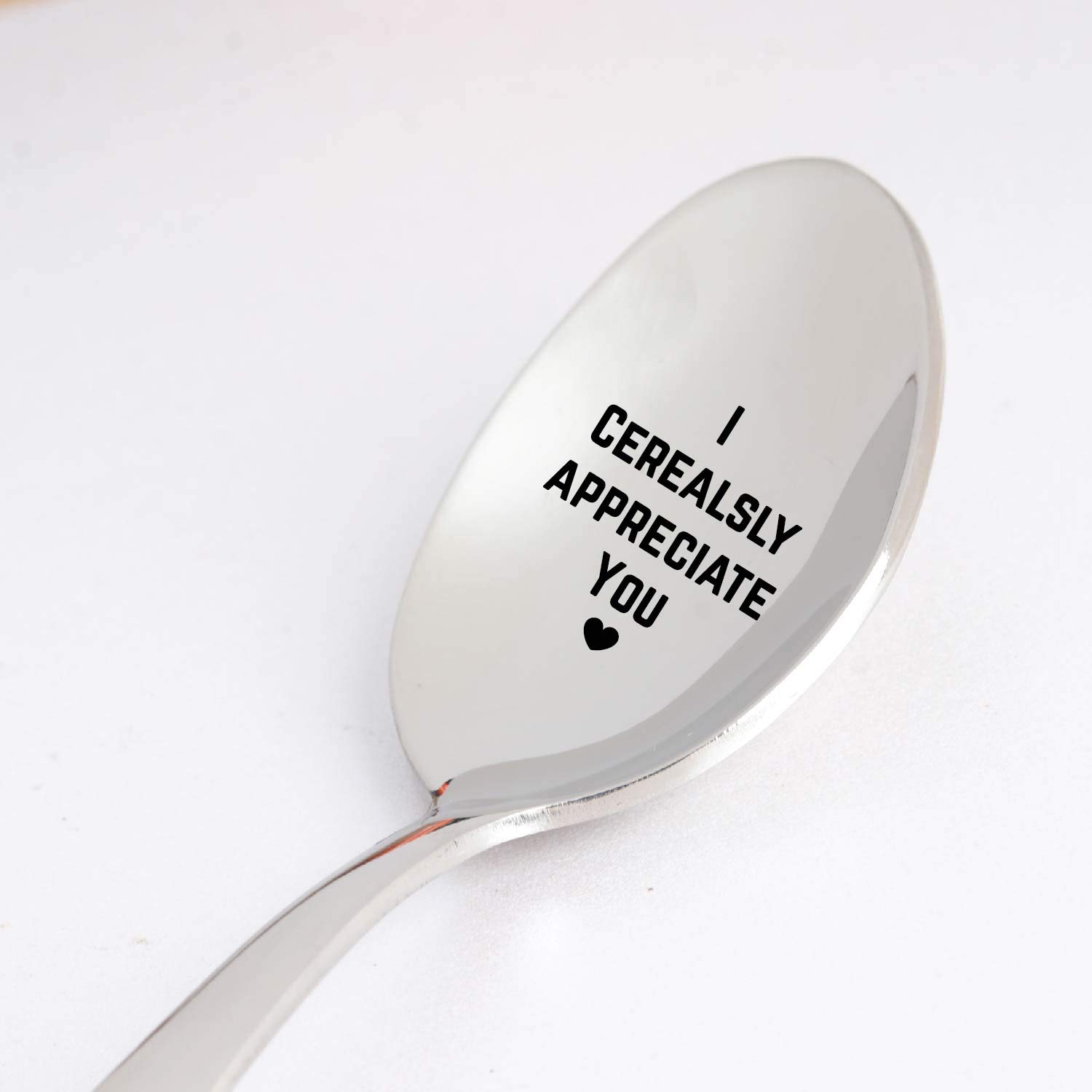 THE BASH AFFAIR Appreciation Gift Engraved Spoon Gift - I Cerealsly Appreciate You|Funny Gift For Cereal Lover - New Job Gift| For Teens|Social Worker Gift|Gift For Husband Boyfriend -7 Inch