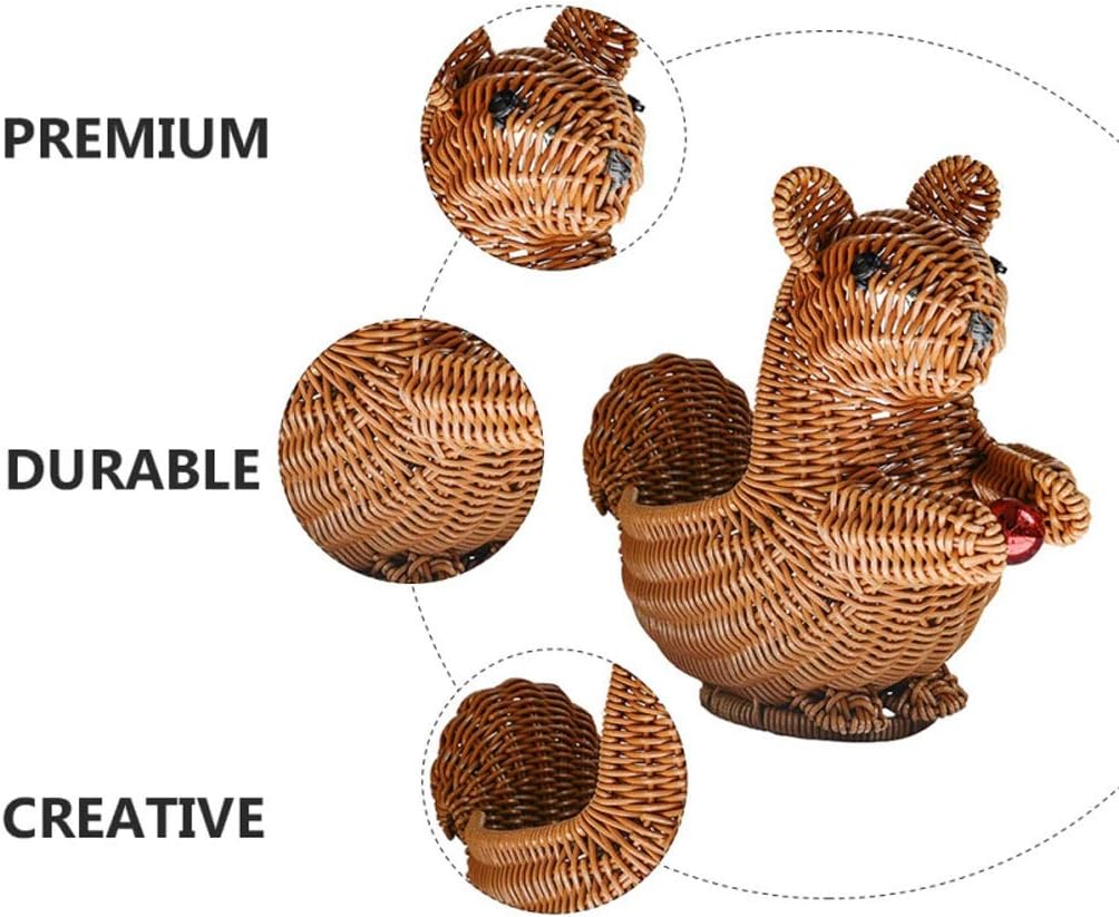 Storage Basket Creative Rattan Woven Basket Household Storage Box Lovely Home Decor (Brown)