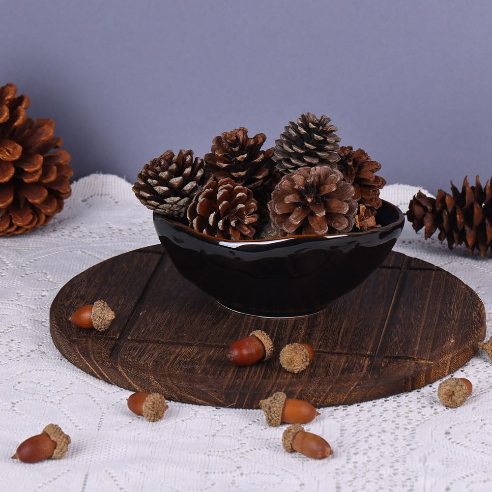 Bol décoratif en céramique bleu de 20,3 cm, bol à bonbons, salade, petit plat à bijoux pour chambre à coucher, centre de table, table de chevet, décoration de salon