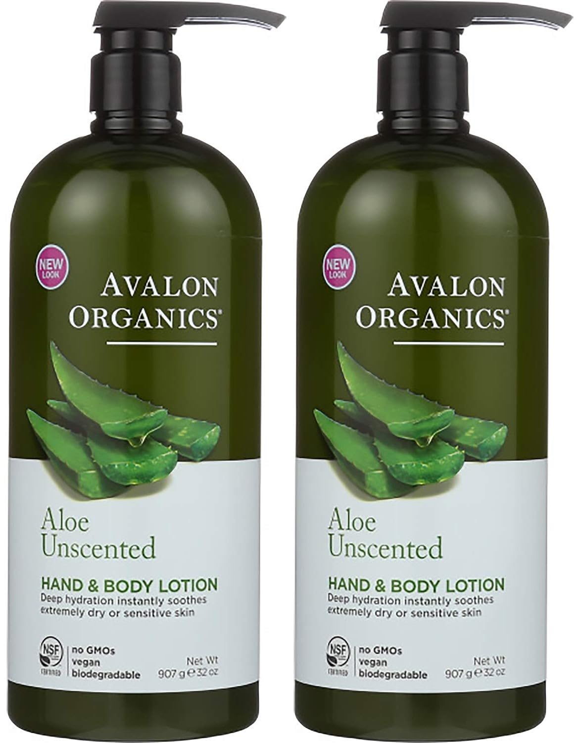 Avalon OrganicsHand & Body Lotion, Aloe Unscented, 32 Oz- Pack of 2