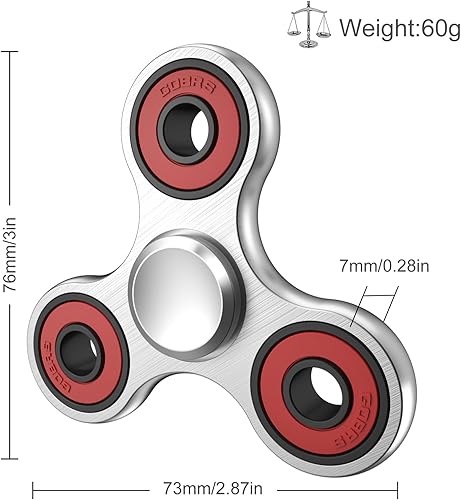 Miniatura 5 de ATESSON Fidget Spinners, duradero de alta velocidad con rodamientos de metal para dedos de mano, EDC TDAH, enfoque, ansiedad, alivio del estrés,