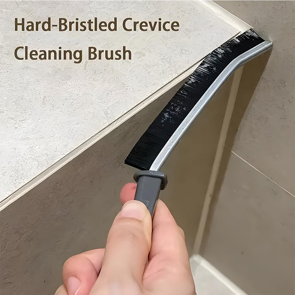 Vexton 2PC Hard Bristle Plastic Crevice Mini Gap Cleaning Brush Set for Bathroom, Kitchen, Tiles, Window Slot, Dead Corner 4