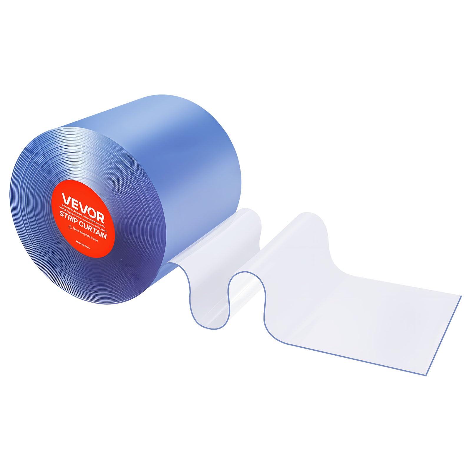 VEVOR PVC-Streifenvorhang, 30,8 m Länge x 0,3 m Breite, Lamellenvorhang, Meterware, -55,6 °C bis 30 °C Vorhangstreifen für Türen von Supermärkten, Garagen und Lagerhallen, Transparent