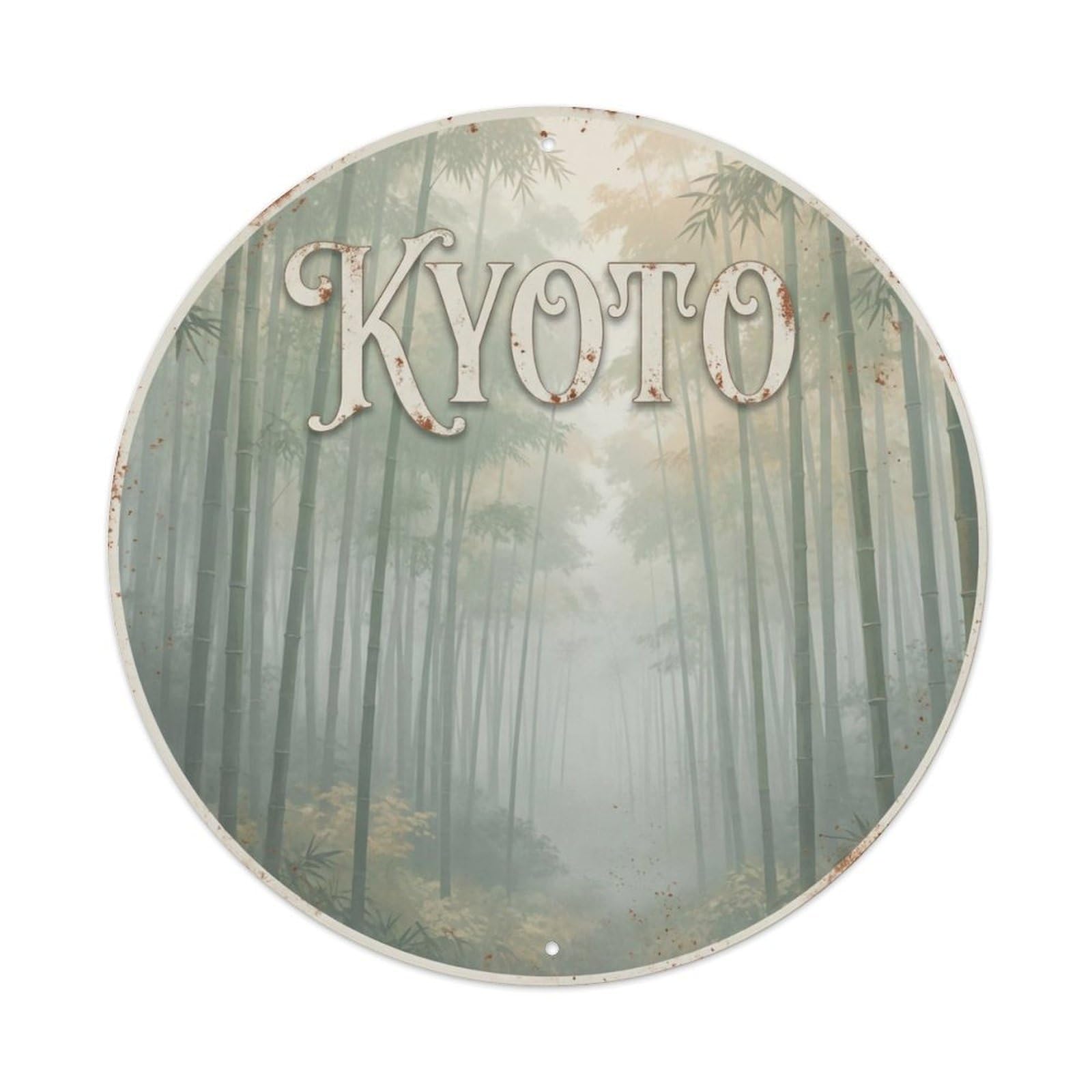 Vintage Travel Kyoto Japan Mystical Vintage Metal Tin Sign Plaque Wall Decor for Cafe, Club Bar, Office, Garden Metal Poster 8x8Inch