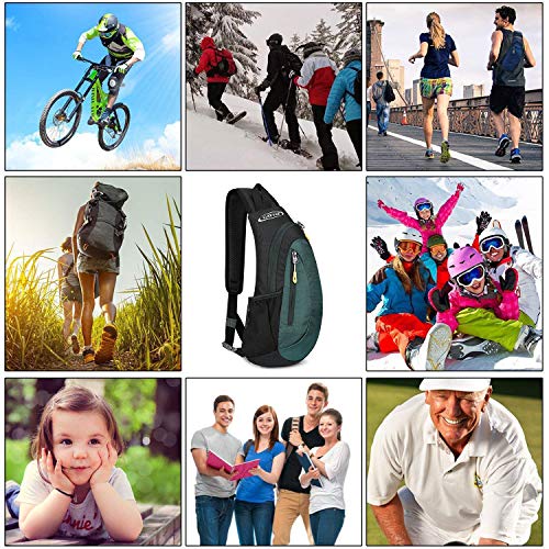 G4Free Leichte Brusttasche Sling Schulter Rucksäcke Nette Umhängetasche Dreieck Pack Rucksack zum Wandern Radfahren Reisen oder Multipurpose Tagepacks, Schwarz und Dunkelgrün, S