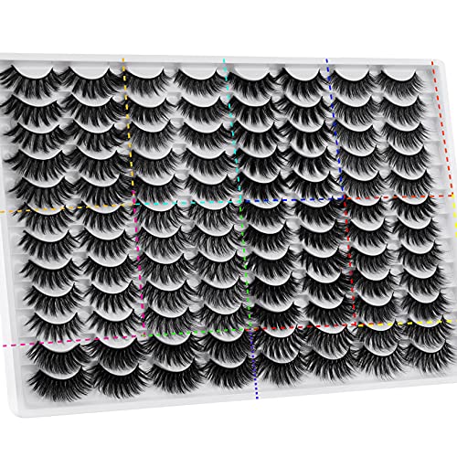 3D Mink Lashes Wholesale 48 Pairs Faux Mink Eyelashes Natural Fluffy Lashes 17mm Wispy Fake Eyelashes Bulk