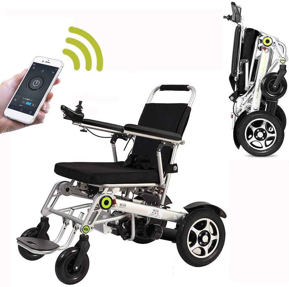 LAOSAN Electric Wheelchair Automatic Foldable Elderly Disabled Aid Car Elderly Intelligent Compact Portable Lightweight Scooter Free installation