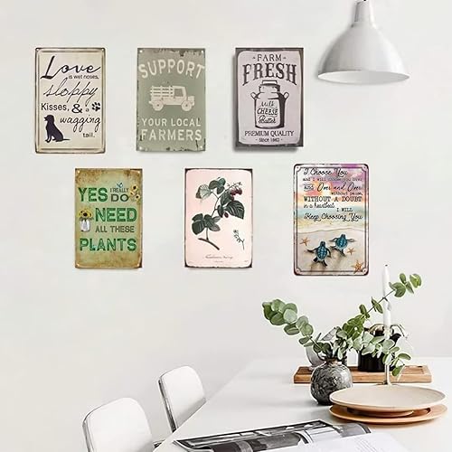 Miniatura 7 de ETTIBETRENDY Letreros creativos de metal con cita de tortugas marinas, decoración de pared, divertido letrero de lata rústica para el hogar,