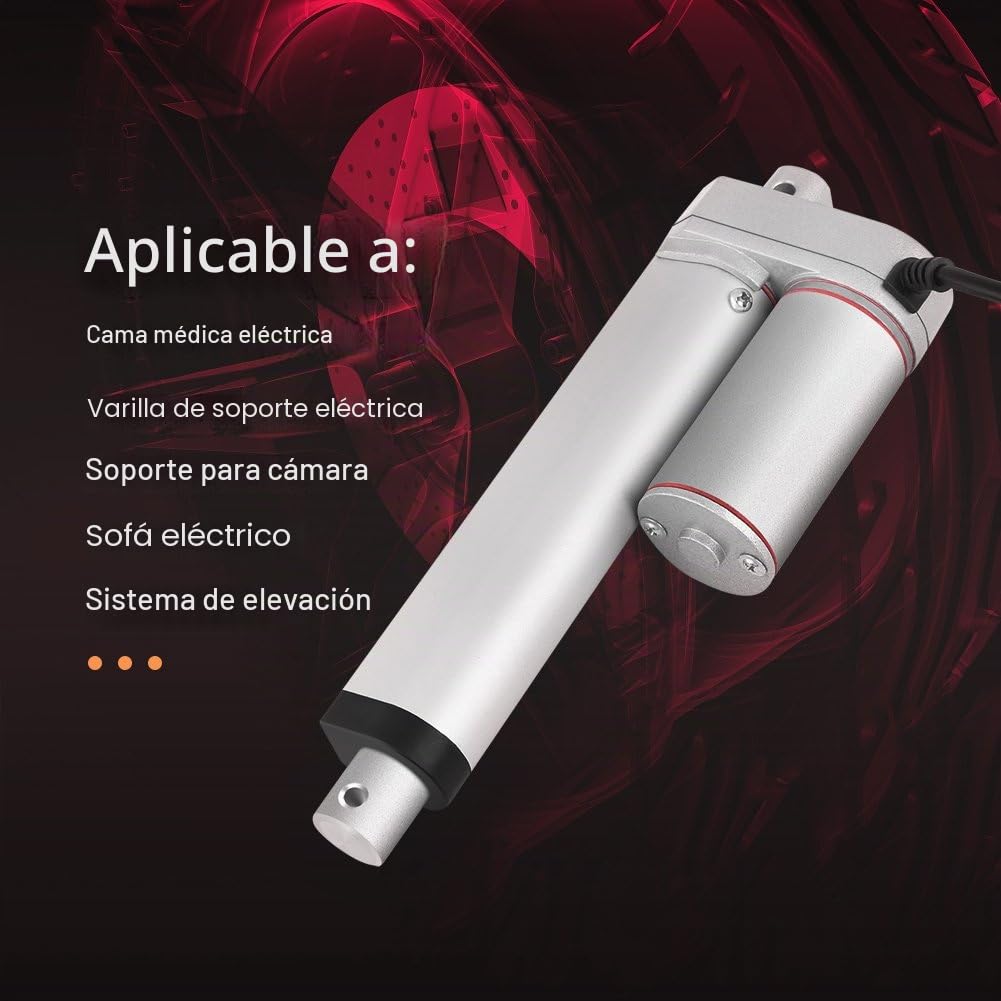 Actuador lineal de 24 V CC, motor de actuador lineal eléctrico, carrera de 100 mm, 750 N, para cama médica eléctrica, sofá eléctrico, varilla de elevación con soporte eléctrico