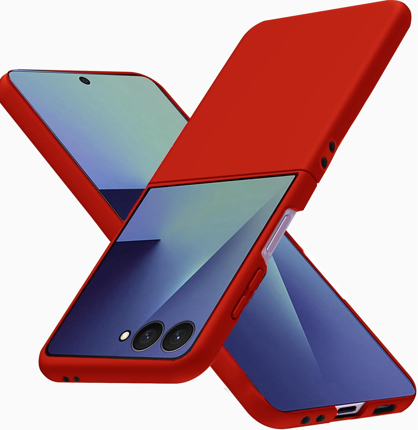 Wojiaozvlf 極薄 Galaxy Z Flip7 SC-55F SCG35 ケース 薄型 Galaxy Z Flip7 カバー PCマット質感 超軽量 黄変防止 指紋防 擦り傷防止 手触り良い 全面保護 超耐磨 耐衝撃Flip7 カバー ワイヤレス充電対応 レッド