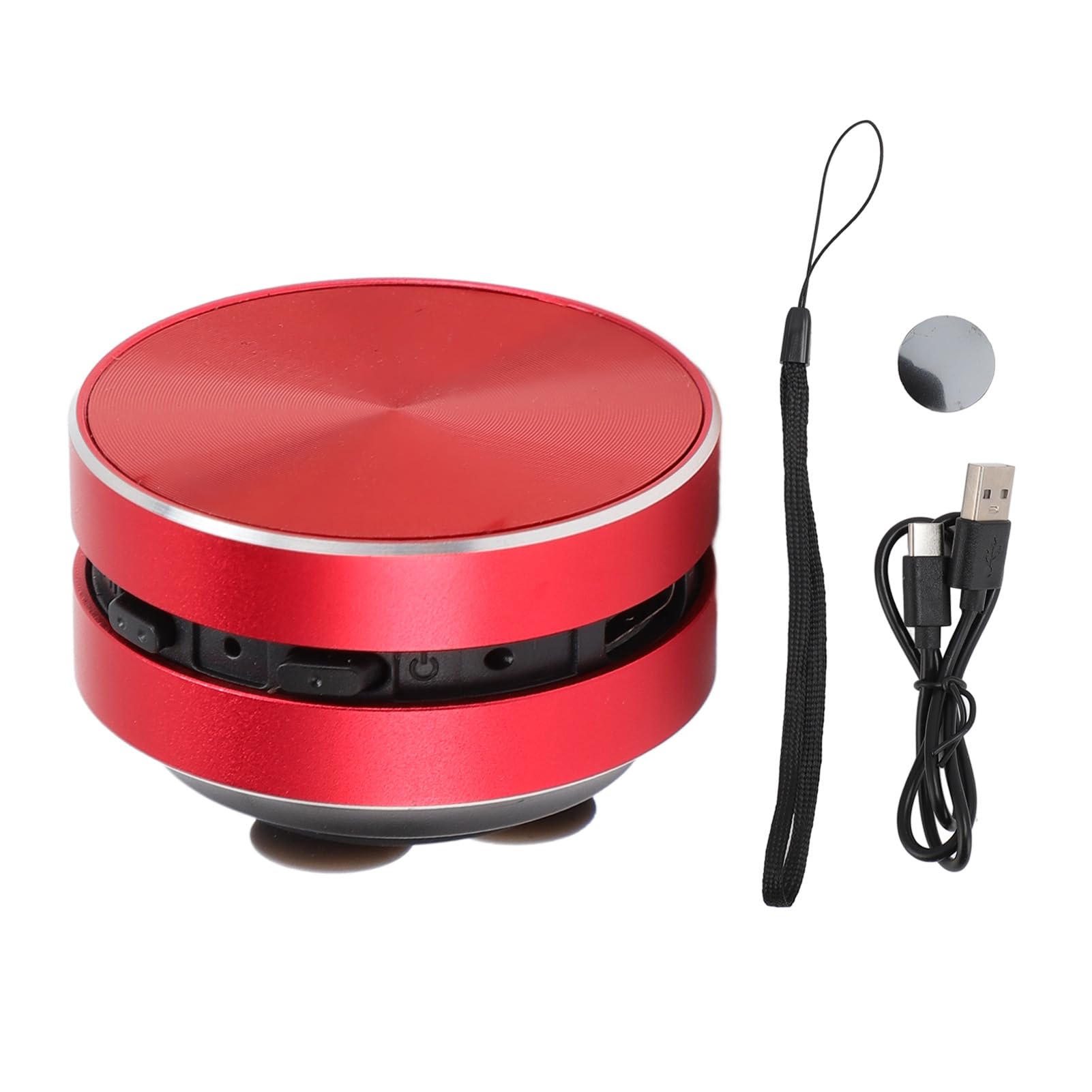 Yosoo Haut-Parleur à Conduction Osseuse Stéréo, Mini-Haut-Parleur sans Fil BT à Ventouse pour Usage Domestique, Extérieur et Voyage, Fonction Radio FM, BT 5.3, Microphone intégré (Rouge)