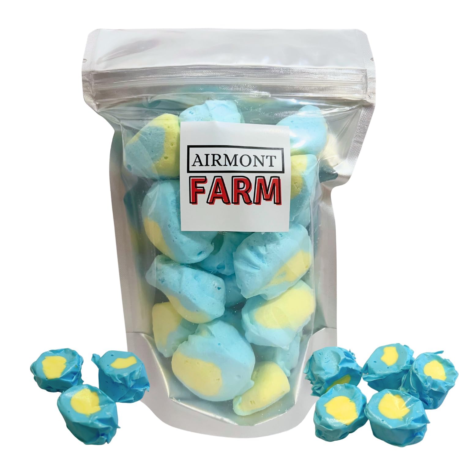 Freeze-Dried Candy Salt Water Taffy 2 oz - Cut To Bite Sized Pieces - Ships In Box - Deliciously Crunchy, Intense Flavor, Lightweight Snack (Passionfruit)