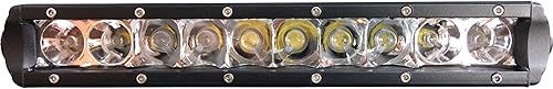 Miniatura 1 de Tiger Lights TL10SRC - Barra de luz LED de una sola fila de 10 pulgadas, 12 V, 4.2 amperios, 50 vatios, 5700 lúmenes, 11 longitud, 3 12 ancho, 1 34