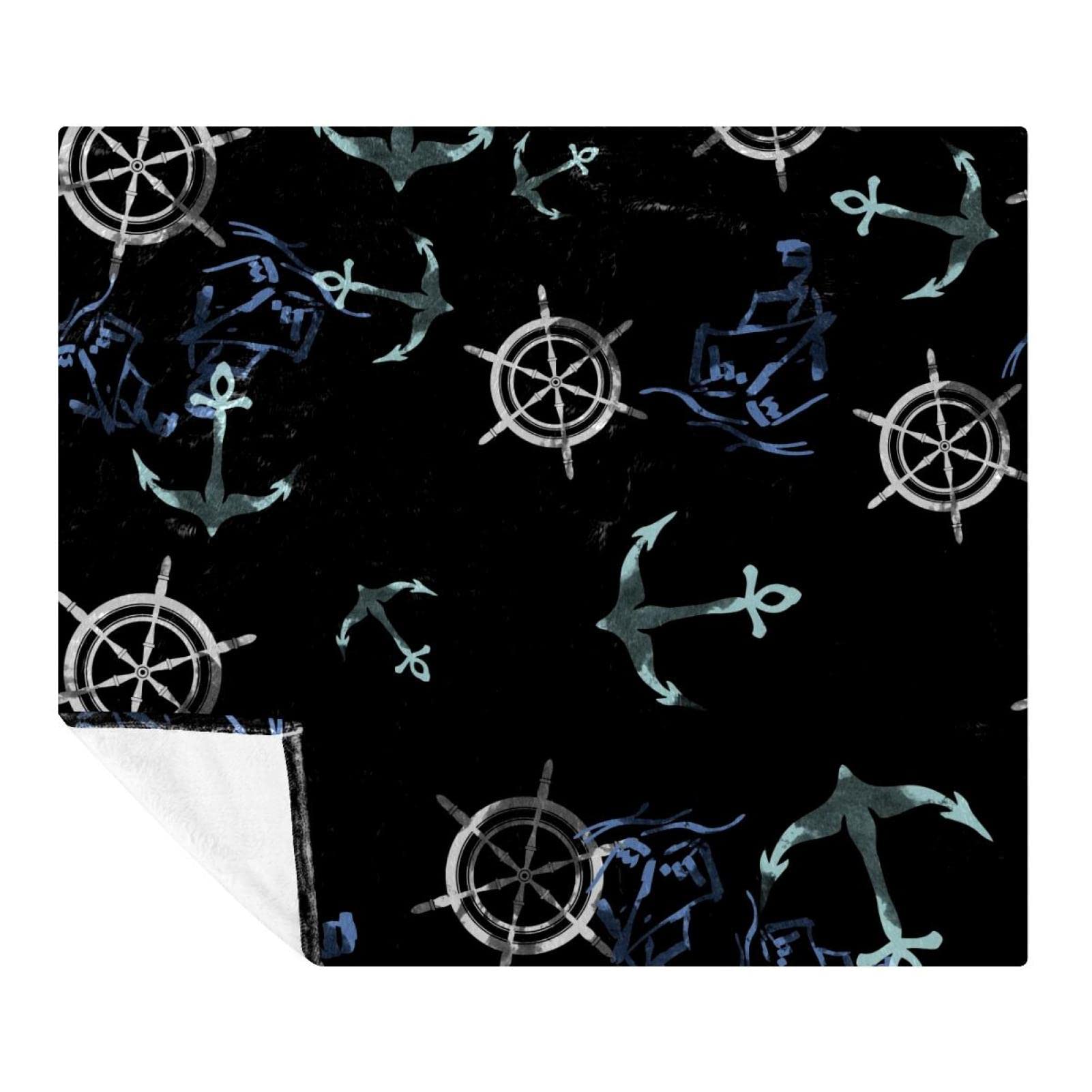 Couverture légère en microfibre premium, imprimé nautique chic pour chambre