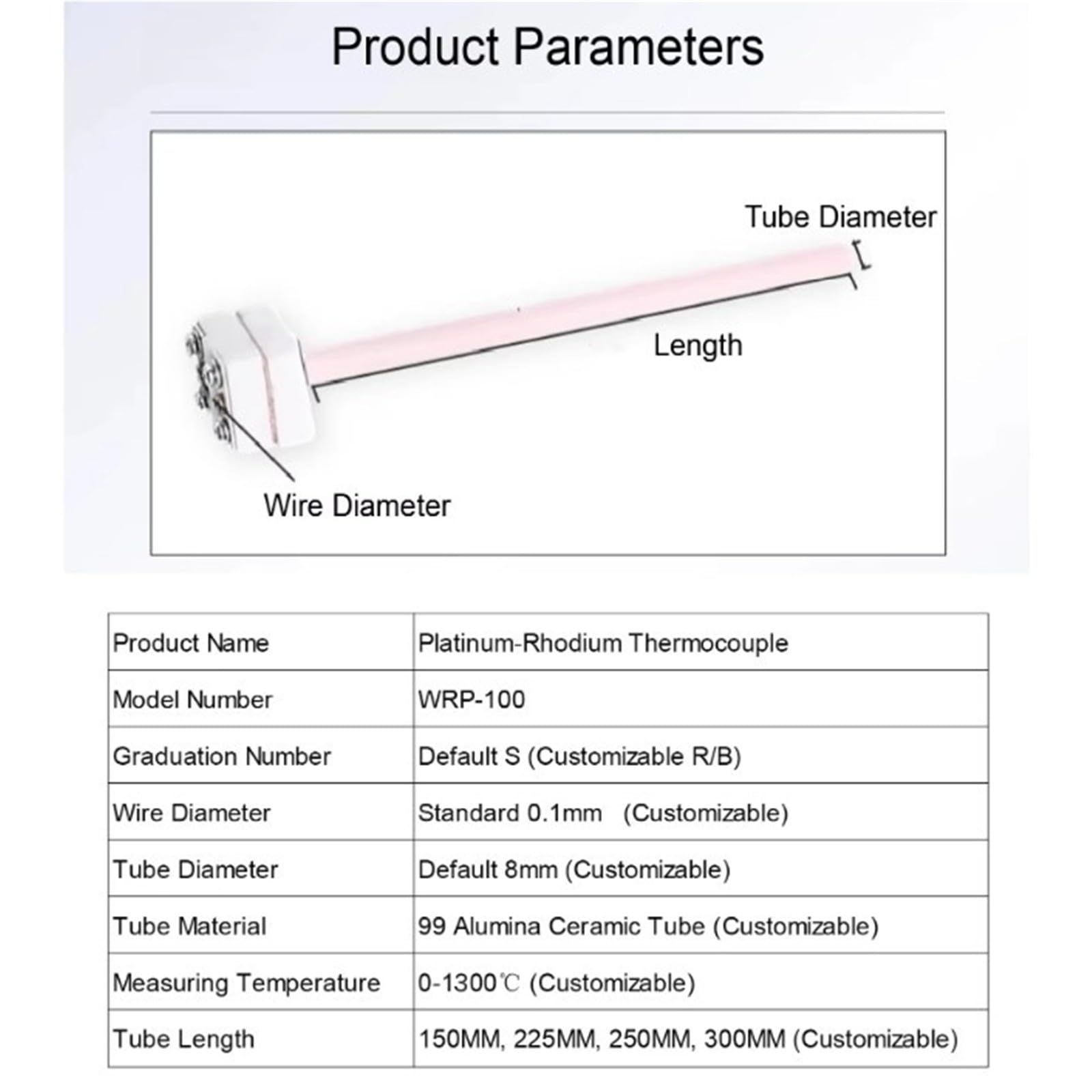 Thermoelement Platin-Rhodium-Thermoelement for 1300℃-Muffelofen
