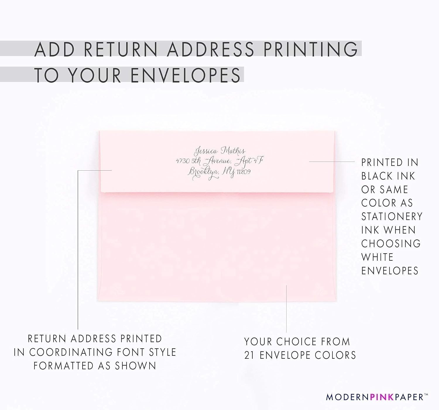 Calligraphy Personalized Stationery, Modern Calligraphy Folded Note cards, Personalized Note cards, Your Choice of Colors and Quantity