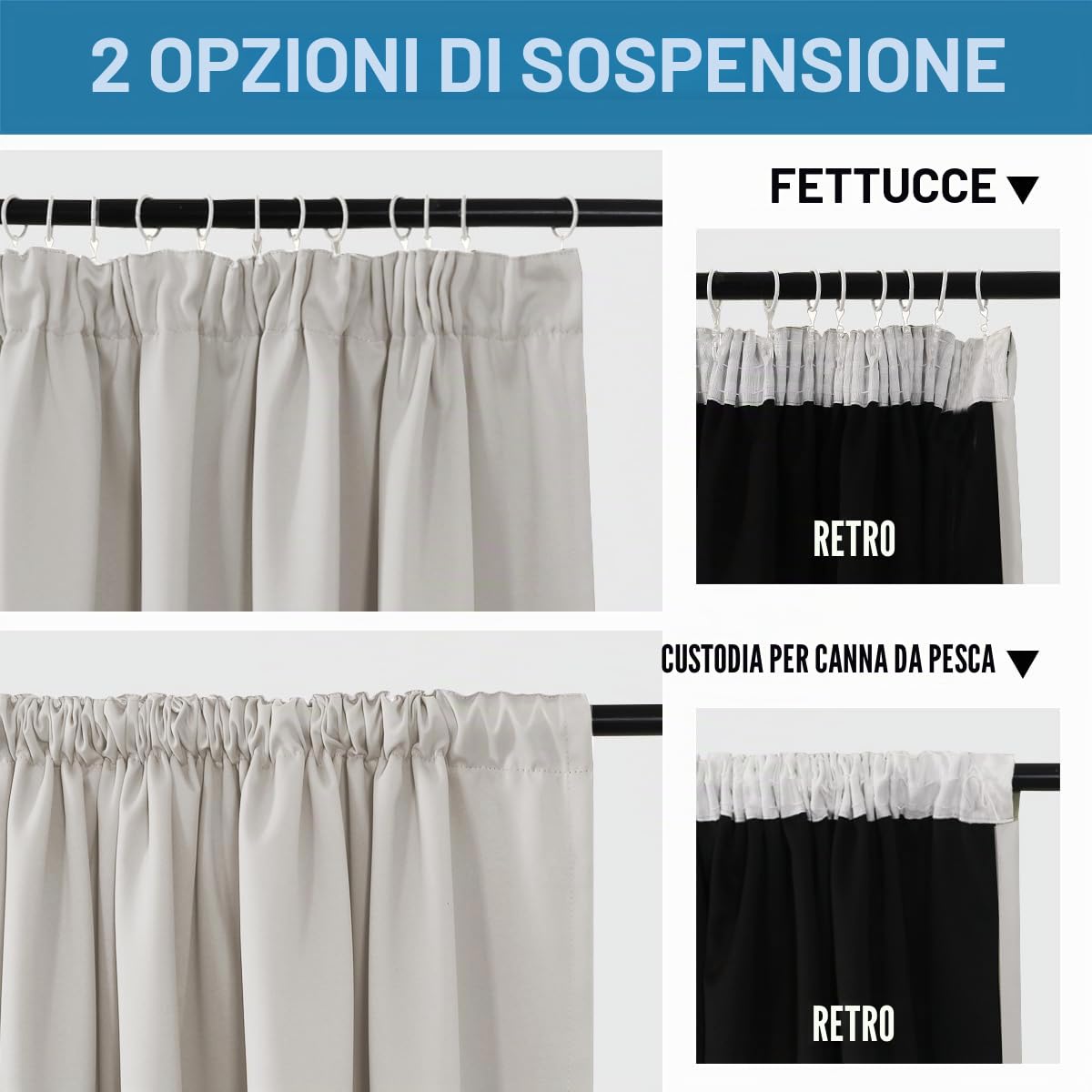 BellaHills 100% Tende Oscuranti per Interni 2 Pezzi 140L x 145A cm, Termiche Isolanti, Anti-Rumore, Ideali per Camera da Letto e Soggiorno Tende Cameretta Bambini, Pietra Pomice