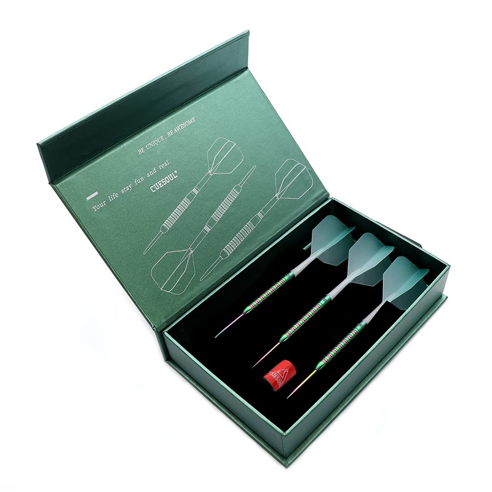 CUESOULGreen GEM Stone 21g Steel Tip 90% Tungsten Darts