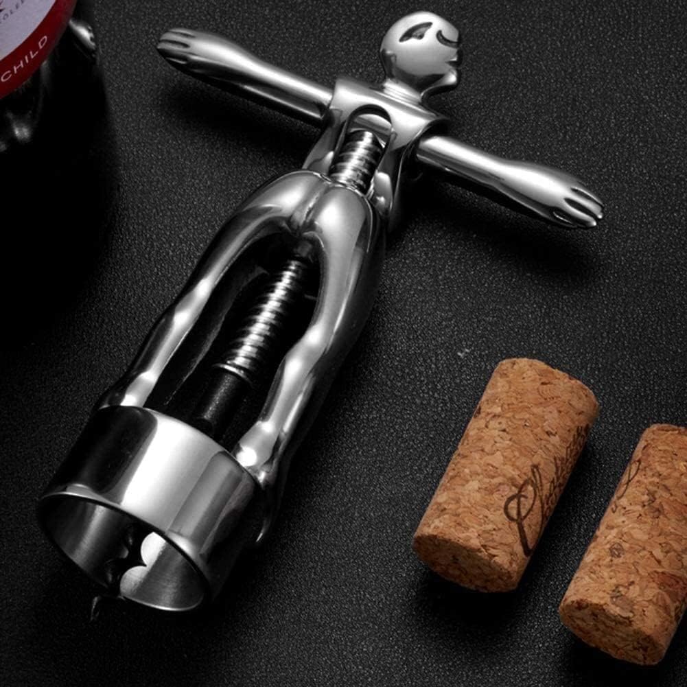 Multifunctional Corkscrew,Handheld Corkscrew,Stainless Steel Metal Handle Corkscrew Wine Bottle Opener Corkscrew Winged Corkscrew Opener Chrome-Plated ()