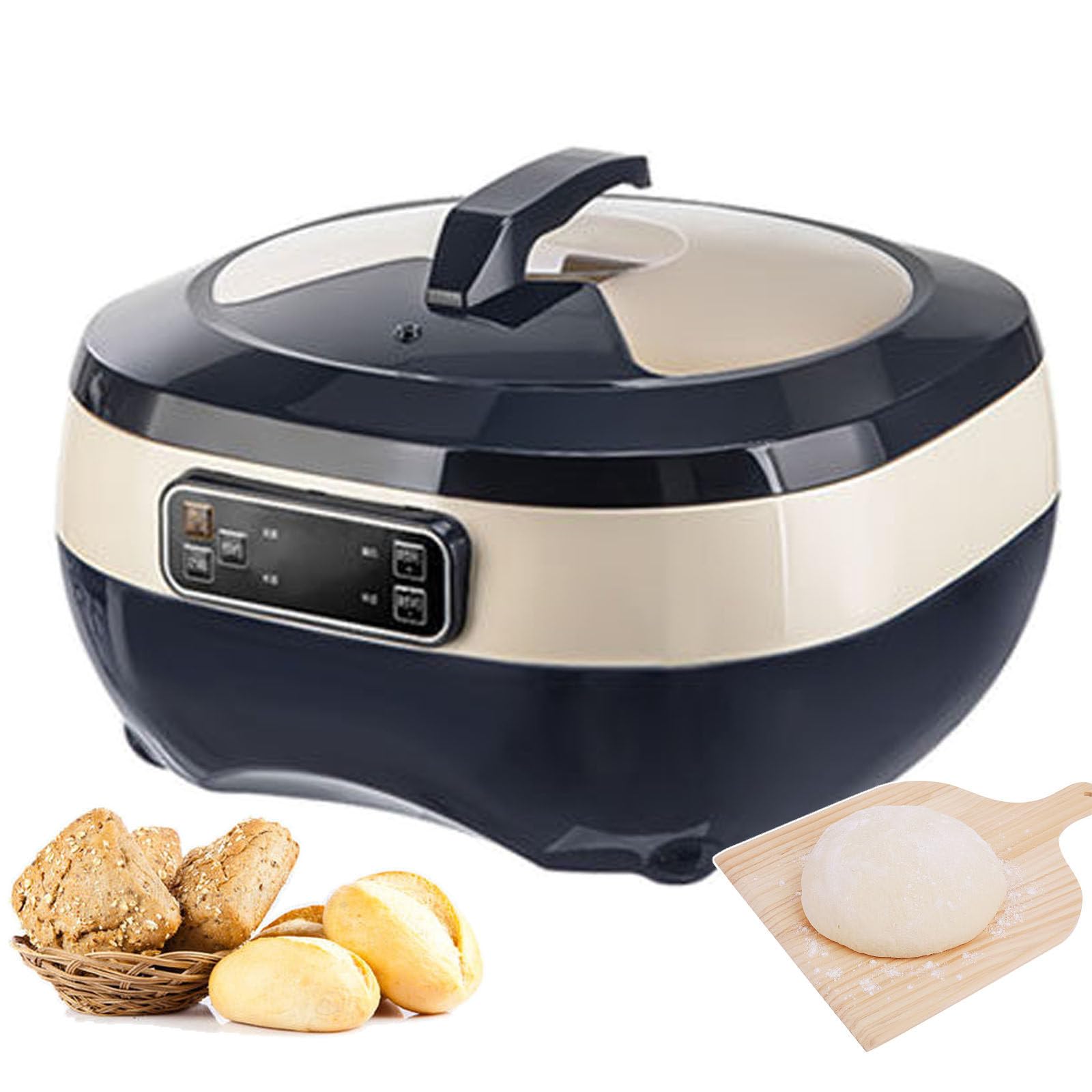 Elektryczna Maszyna Do Wyrastania Ciasta, 5-Litrowa Maszyna Do Fermentacji Natto Z Wyświetlaczem Lcd, 12-Godzinny Opóźniony Start, Do Chleba Jogurtowego I Pizzy Natto Blue