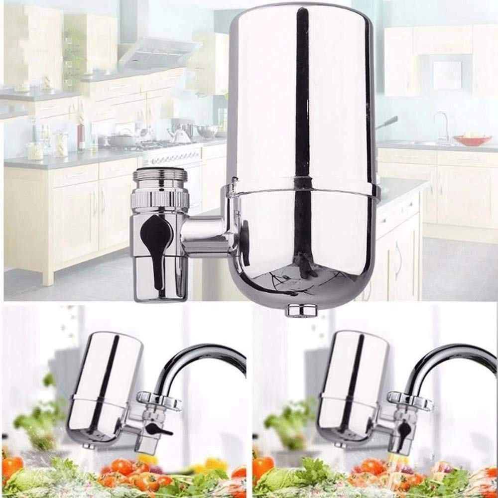 JSEIAJB Faucet Water Purifier - Water Faucet Filter System, Integral Forging of Food Grade 304 Stainless Steel Tap Water Purifier Tap