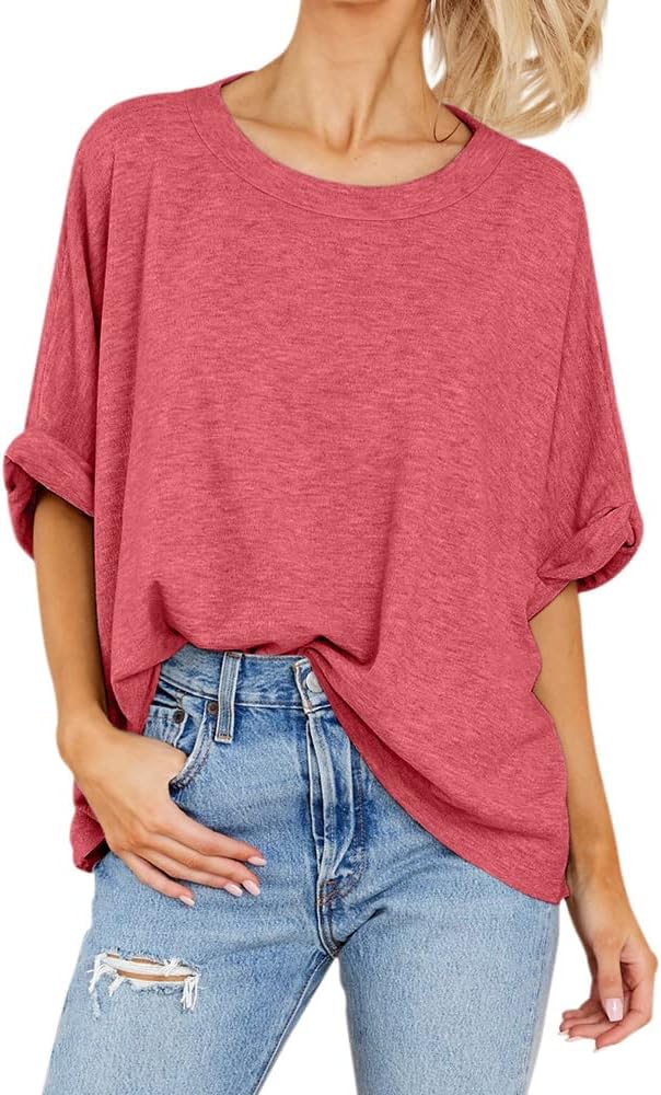 Women Oversized T-Shirt Summer Casual Short Sleeve Loose Tee Tops - Image 2