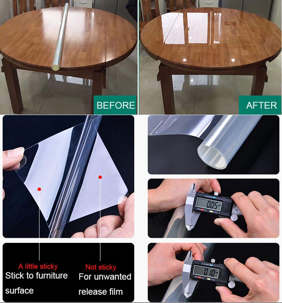 Möbel-Schutzfolie, 4 mm breit, 100 cm breit, transparent, Marmor-Tischabdeckung für Zuhause, Hochtemperatur, selbstklebend, Kindersicherheitswerkzeug, 5 m Rolle