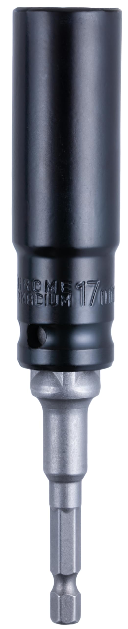 YoiYee 1/2" Drive Deep Impact Socket with 17mm 6-Point Design and 3-Inch Length, Plus 1/4" Hex Shank to 1/2" Socket Adapter - Image 2