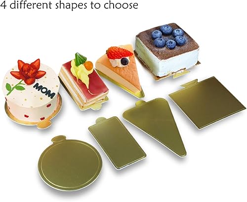 Miniatura 6 de 100 mini tablas para tartas de 3.54 x 3.54 pulgadas, juego de cartón cuadrado pequeño para pastel de mousse dorado, base para cupcakes, bandeja para
