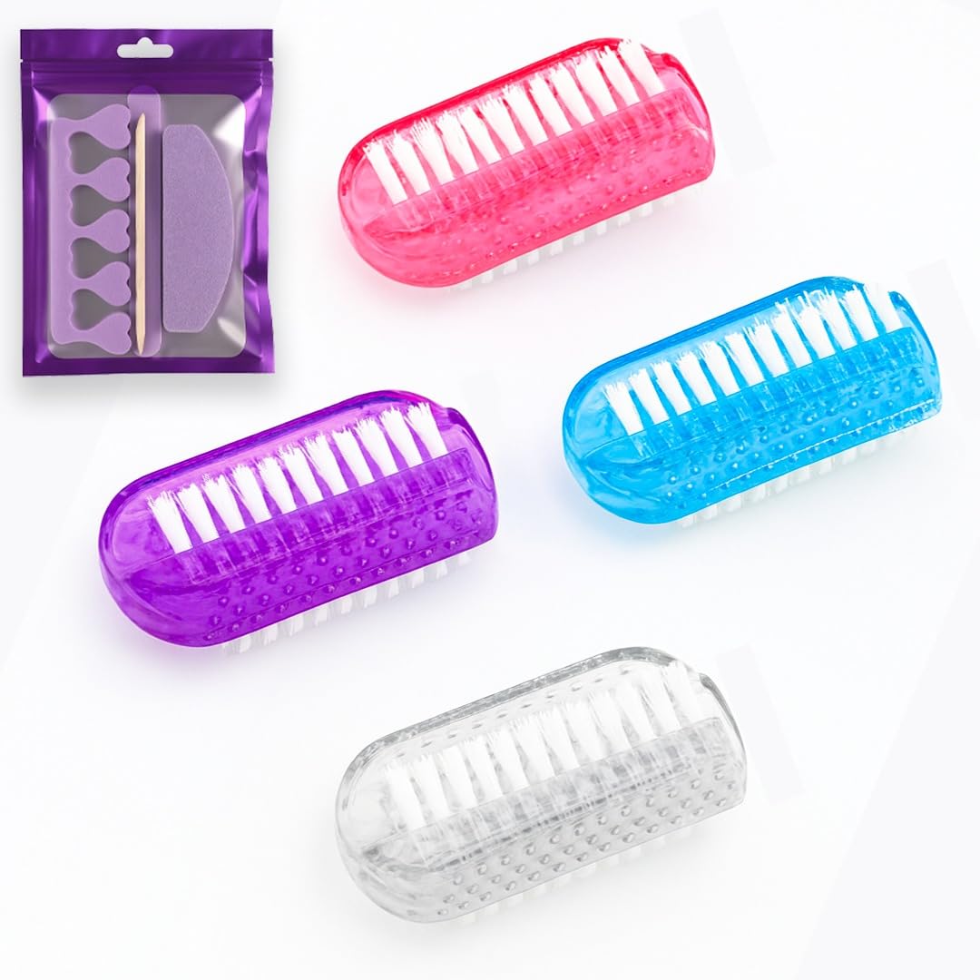 8 Pack Nail Brush Nail Tool Set Two-Sided Fingernail Cleaning Brush with Soft and Stiff Bristles for Hands