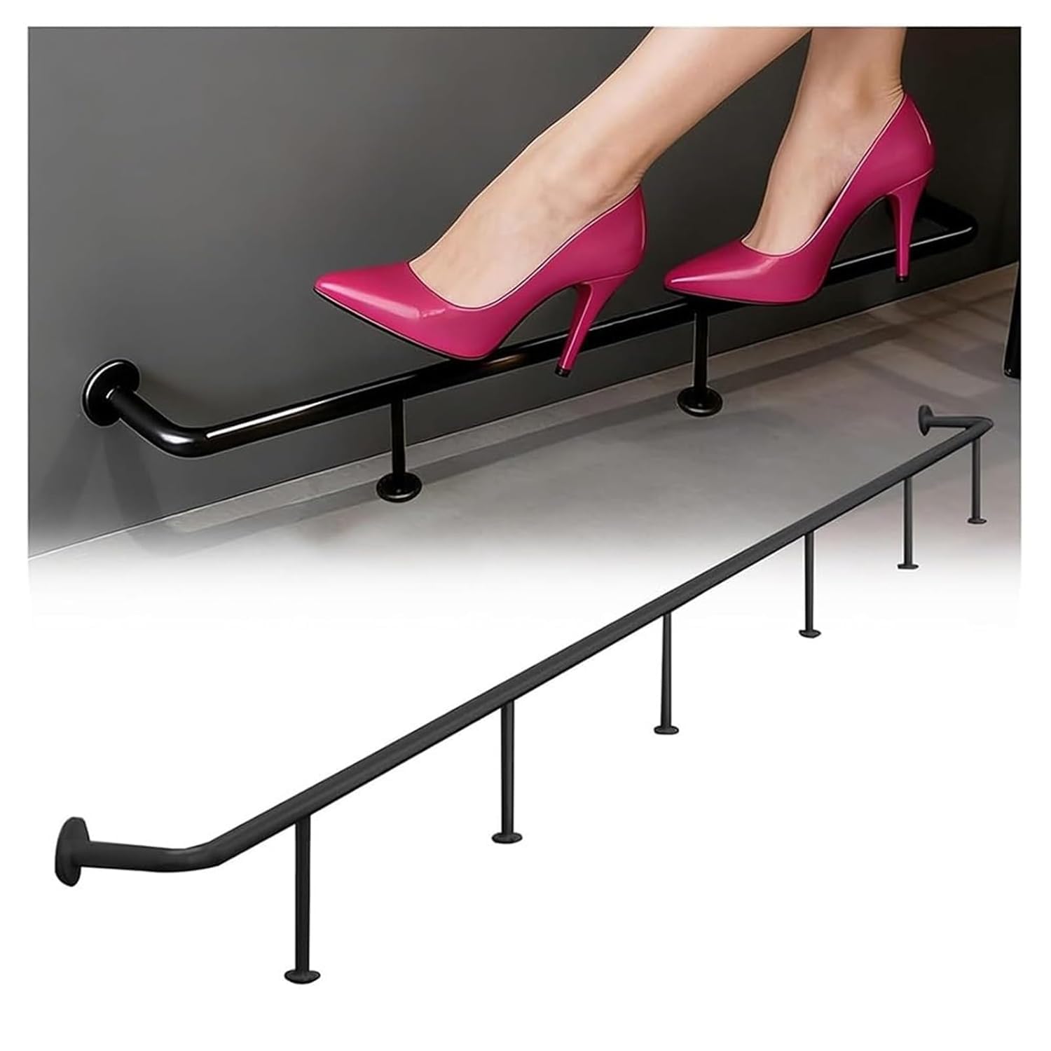 Epano One Color Lxxw Bar Foot Rail Balck Bar Foot Rail，Bar Rest Brackets For Restaurant Kitchen Island，Counters Bottom Support Rail Tubing Complete Kit(100Cm/3Ft)