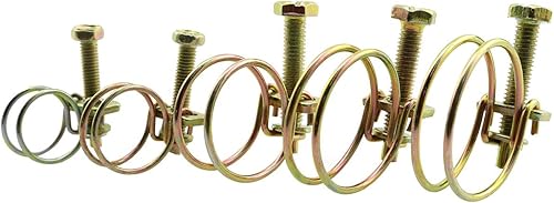 Miniatura 3 de TAODAN 25 abrazaderas ajustables de manguera de alambre doble de acero kit surtido de pernos de 5 tamaños 0512-1260in