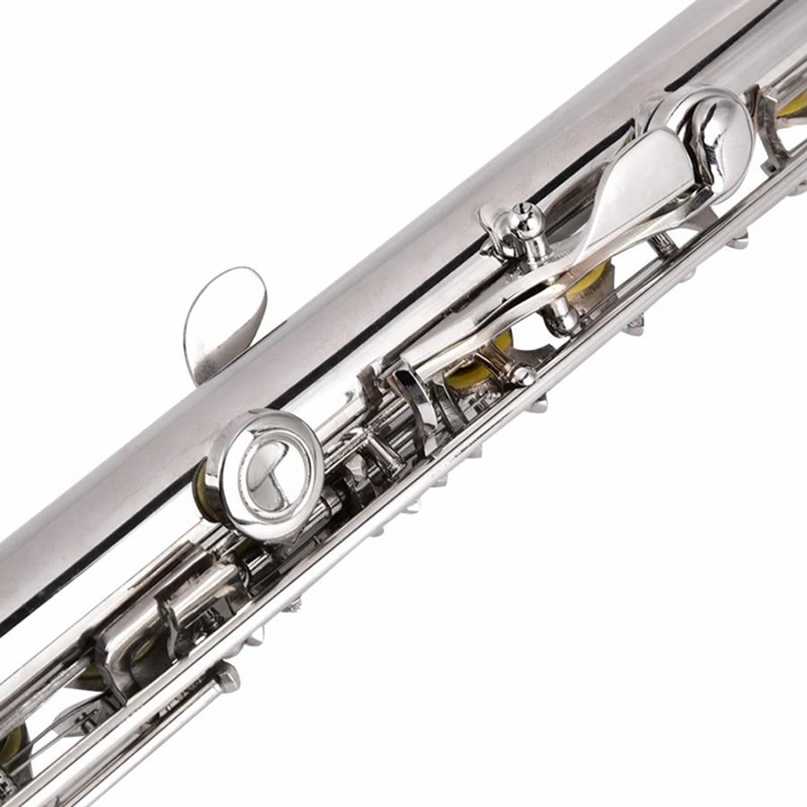 Langlebige C-Schlüsselflöte, Silberbeschichtung, 16 Schlüssel, Offset-G-Design für Hobbymusiker, Anfänger, Studenten, Profispieler, Zuhause, Schulen, Musikunterricht