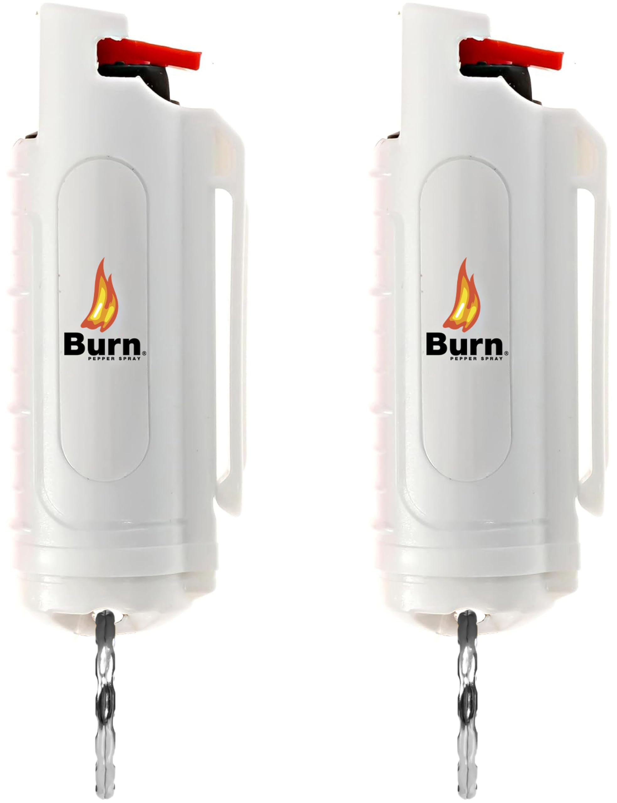 Burn Pepper Spray for Self Defense - 1/2oz Compact Pepper Spray for Women with Keychain, Maximum Strength, Police Grade with UV Dye, Ideal for Personal Safety, Joggers & Home Defense - White 2 Pack