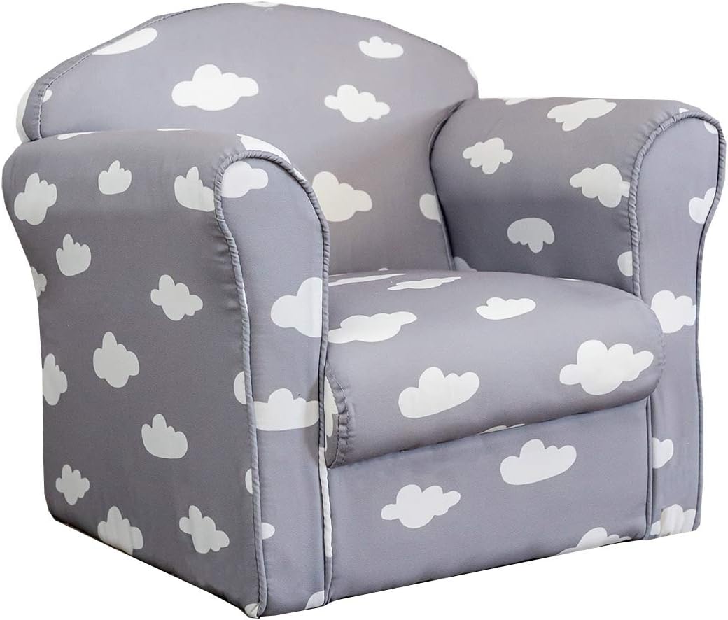 Sue Ryder Children's Grey and White Cloud Armchair Tub Chair Patterned Kids Comfy