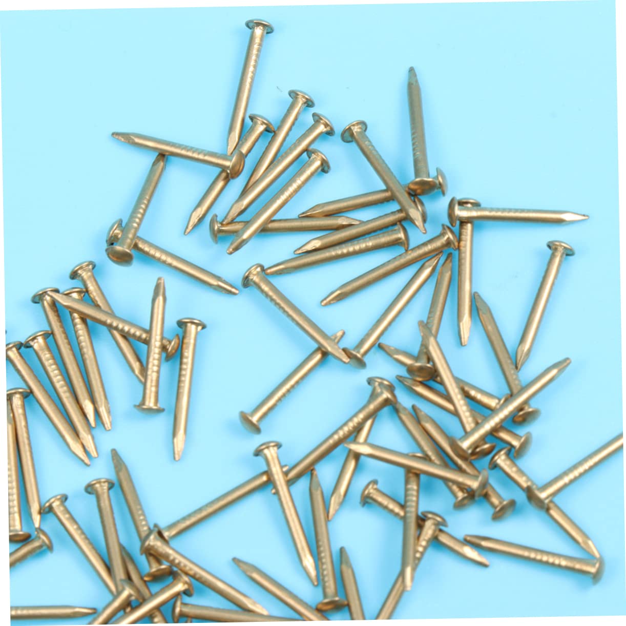 NAMOARLY 2sets 8mm Brass Round Head Nails for Upholstery Decorative Projects Vintage Furniture Nails Pins 200pcs*2