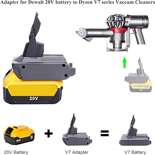 Miniatura 2 de Adaptador de batería de repuesto para Dyson V6 para batería DEWALT de 20 V a Dyson V6 SV03 SV04 SV09 DC62 DC59 convertidor de vacío esponjoso (solo